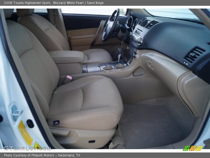 Blizzard White Pearl / Sand Beige 2008 Toyota Highlander Sport