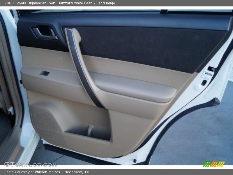 Blizzard White Pearl / Sand Beige 2008 Toyota Highlander Sport