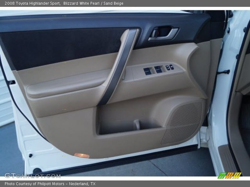 Blizzard White Pearl / Sand Beige 2008 Toyota Highlander Sport