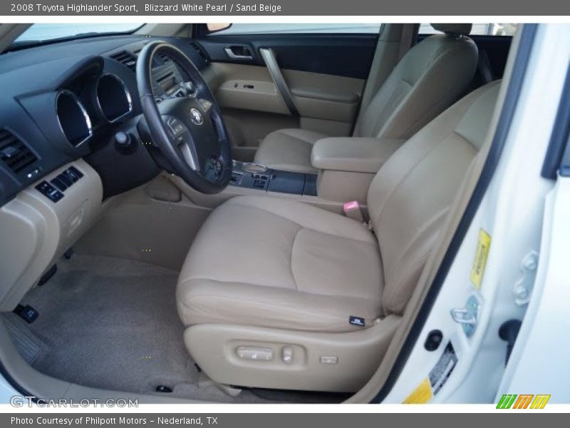 Blizzard White Pearl / Sand Beige 2008 Toyota Highlander Sport