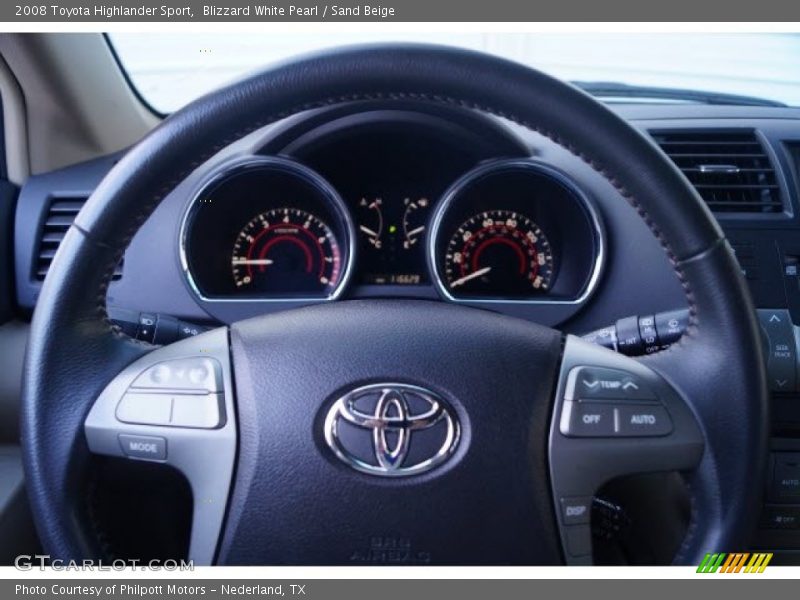 Blizzard White Pearl / Sand Beige 2008 Toyota Highlander Sport