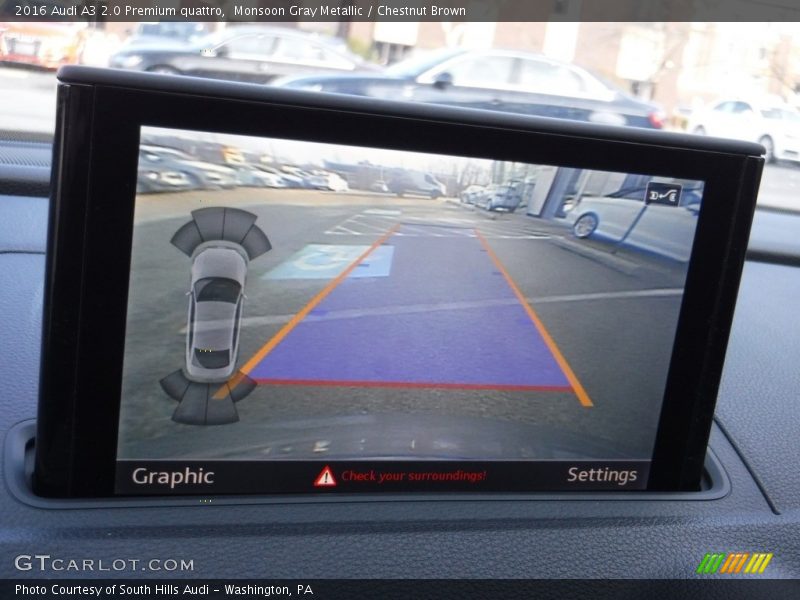 Monsoon Gray Metallic / Chestnut Brown 2016 Audi A3 2.0 Premium quattro