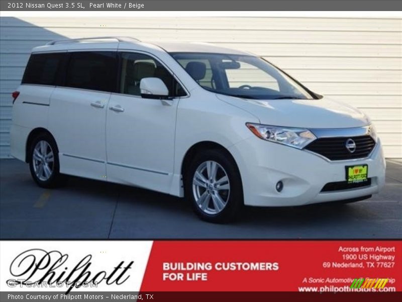 Pearl White / Beige 2012 Nissan Quest 3.5 SL