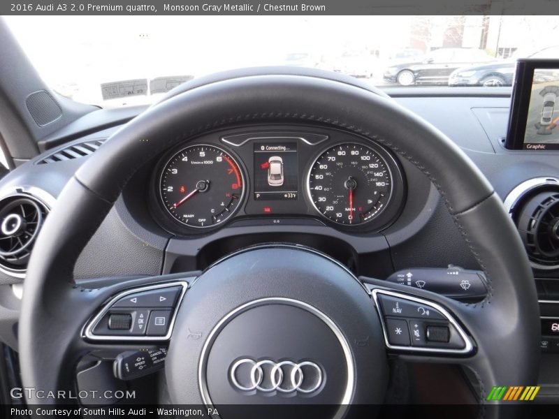 Monsoon Gray Metallic / Chestnut Brown 2016 Audi A3 2.0 Premium quattro