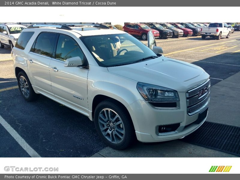 White Diamond Tricoat / Cocoa Dune 2014 GMC Acadia Denali