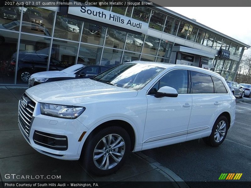 Glacier White Metallic / Nougat Brown 2017 Audi Q7 3.0T quattro Premium Plus