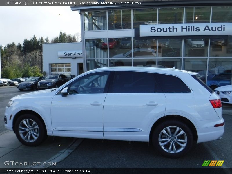 Glacier White Metallic / Nougat Brown 2017 Audi Q7 3.0T quattro Premium Plus