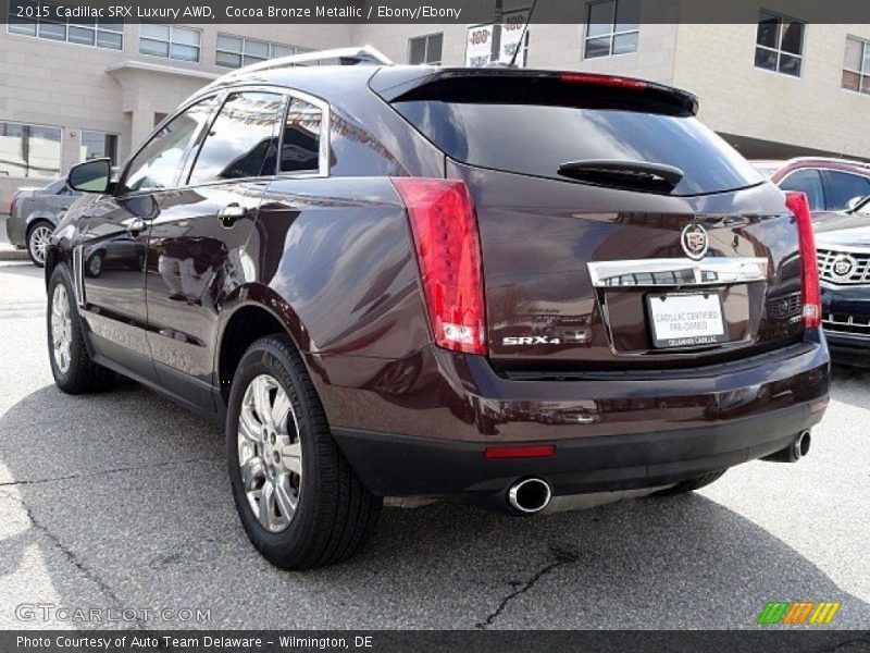 Cocoa Bronze Metallic / Ebony/Ebony 2015 Cadillac SRX Luxury AWD