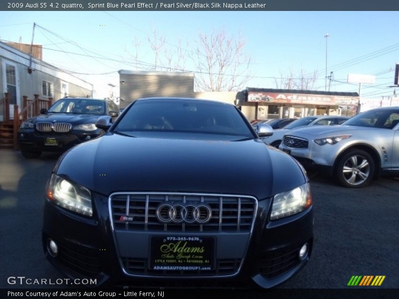 Sprint Blue Pearl Effect / Pearl Silver/Black Silk Nappa Leather 2009 Audi S5 4.2 quattro