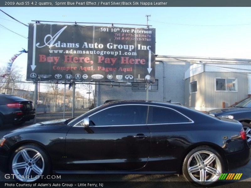 Sprint Blue Pearl Effect / Pearl Silver/Black Silk Nappa Leather 2009 Audi S5 4.2 quattro