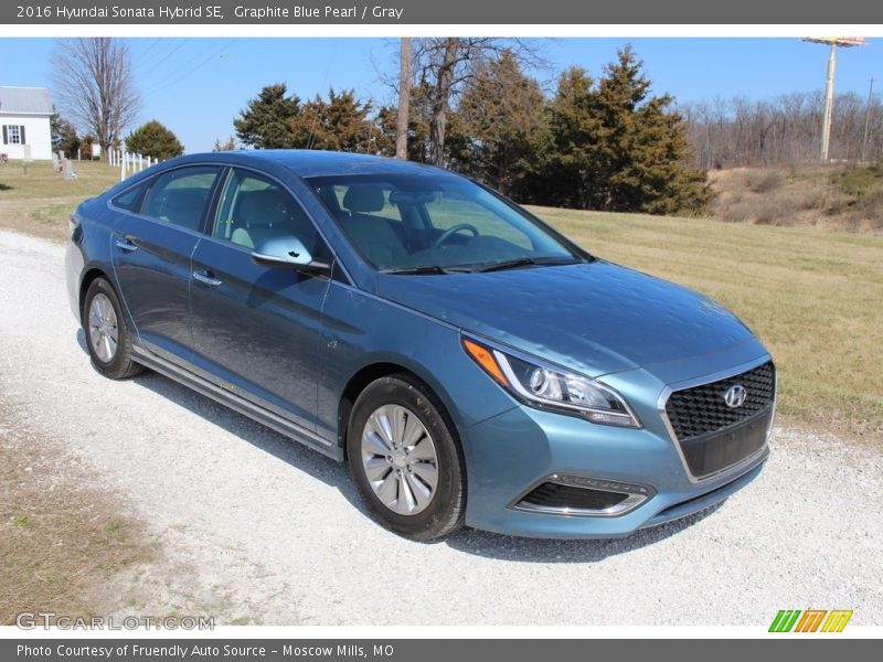 Graphite Blue Pearl / Gray 2016 Hyundai Sonata Hybrid SE