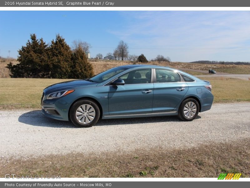 Graphite Blue Pearl / Gray 2016 Hyundai Sonata Hybrid SE