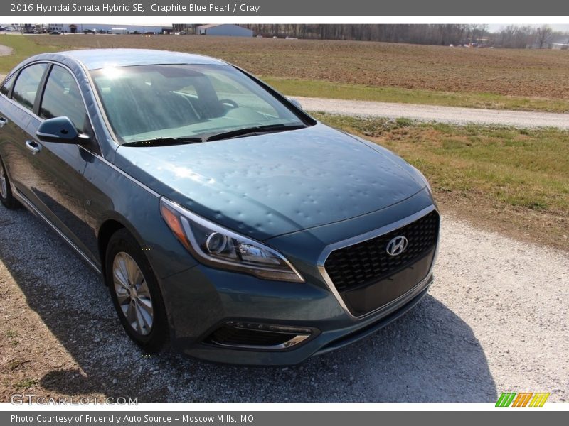 Graphite Blue Pearl / Gray 2016 Hyundai Sonata Hybrid SE