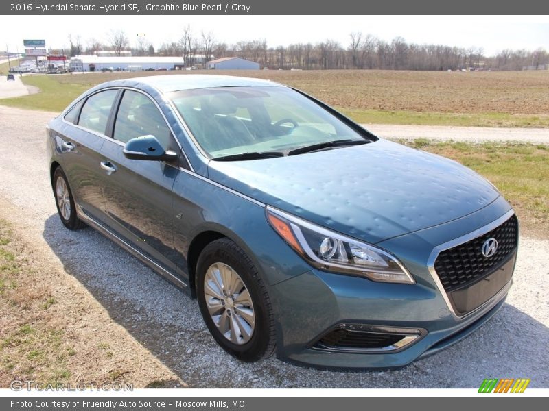 Graphite Blue Pearl / Gray 2016 Hyundai Sonata Hybrid SE