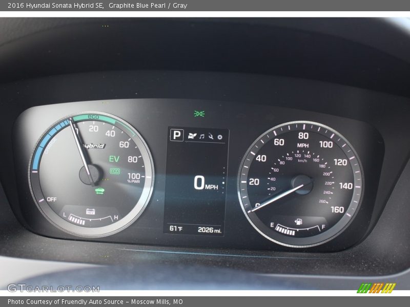 Graphite Blue Pearl / Gray 2016 Hyundai Sonata Hybrid SE