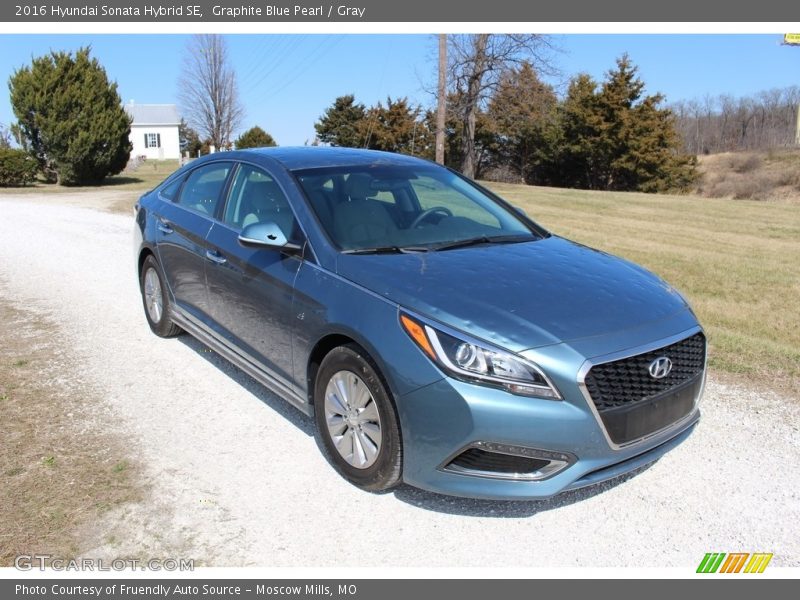 Graphite Blue Pearl / Gray 2016 Hyundai Sonata Hybrid SE