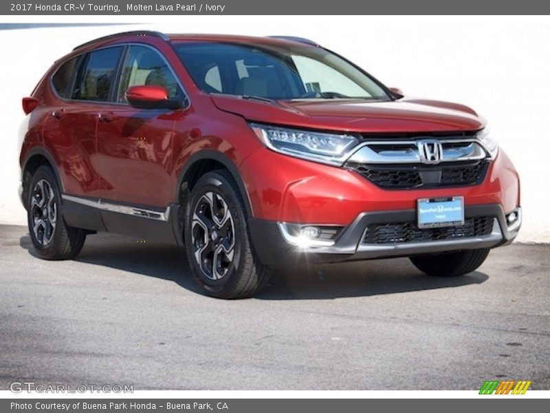 Molten Lava Pearl / Ivory 2017 Honda CR-V Touring