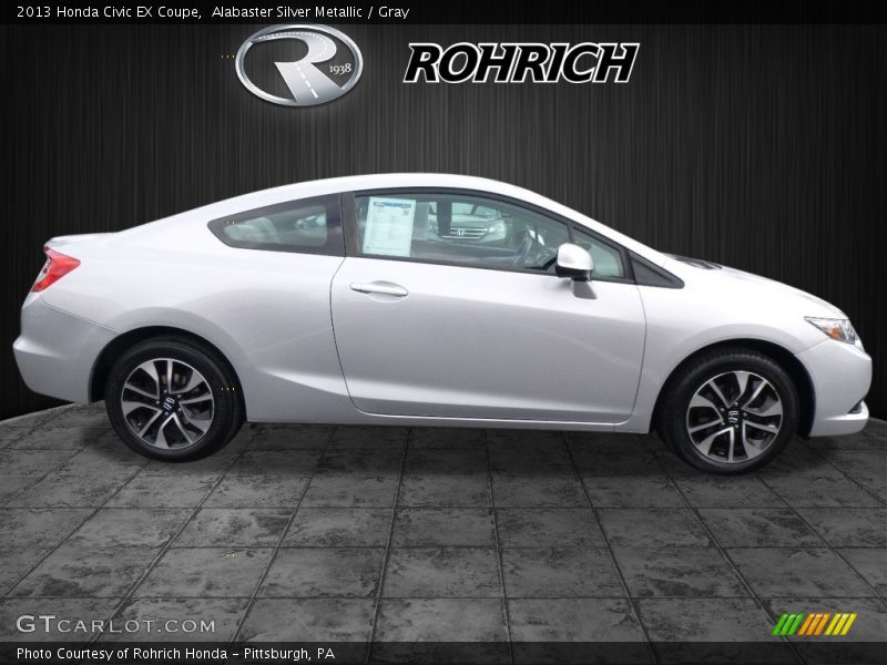 Alabaster Silver Metallic / Gray 2013 Honda Civic EX Coupe