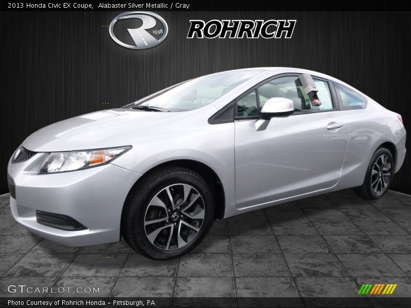 Alabaster Silver Metallic / Gray 2013 Honda Civic EX Coupe