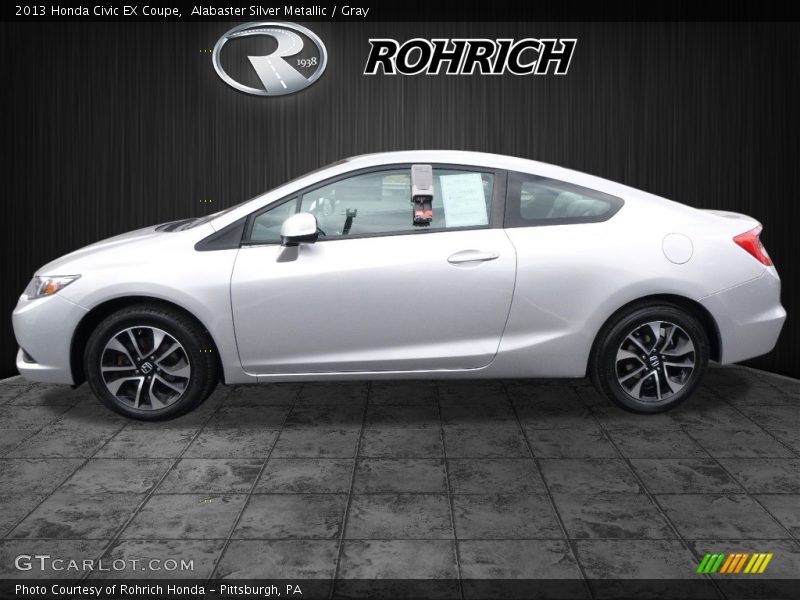 Alabaster Silver Metallic / Gray 2013 Honda Civic EX Coupe