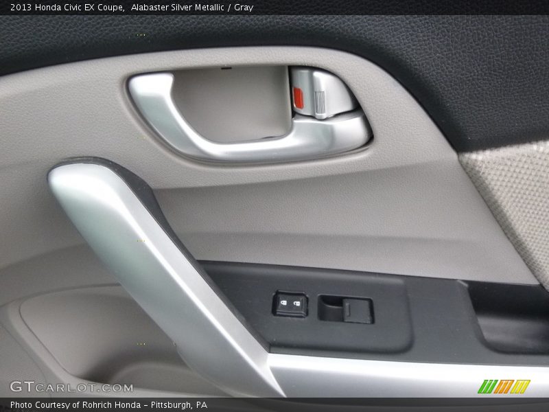 Alabaster Silver Metallic / Gray 2013 Honda Civic EX Coupe