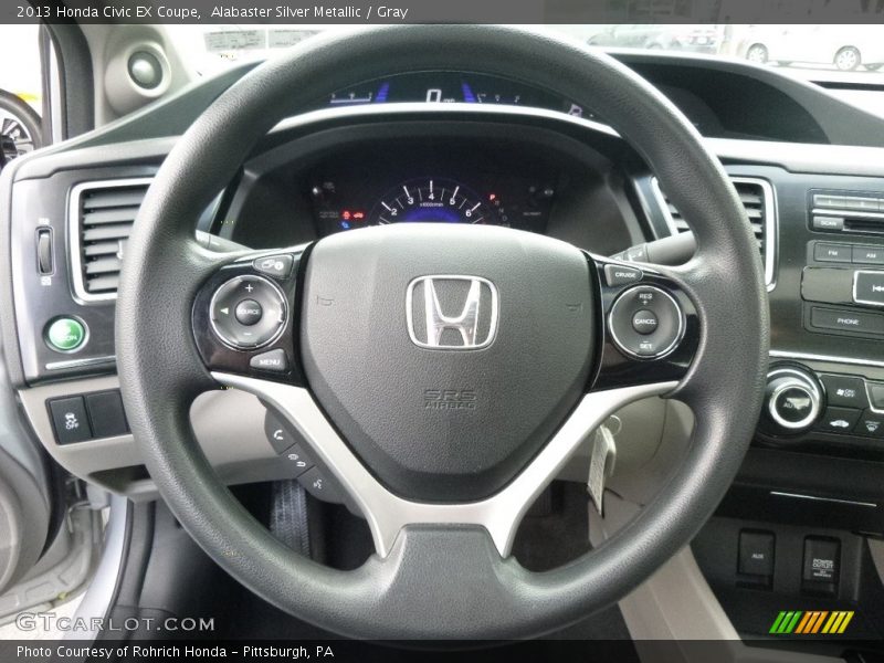 Alabaster Silver Metallic / Gray 2013 Honda Civic EX Coupe
