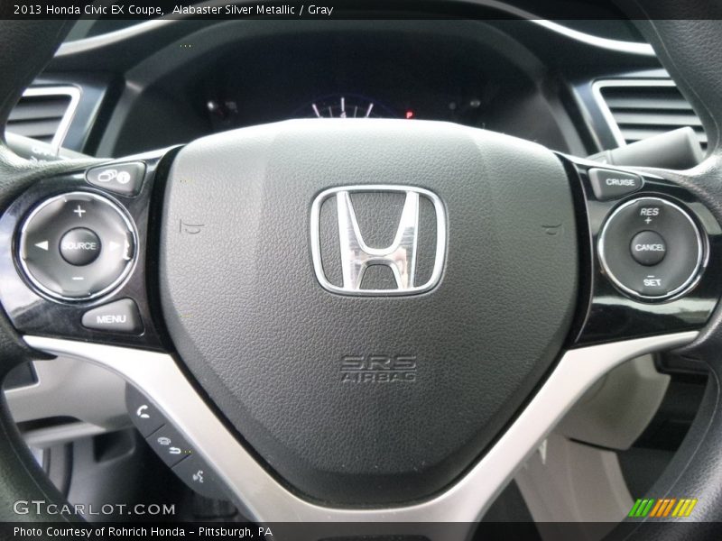 Alabaster Silver Metallic / Gray 2013 Honda Civic EX Coupe