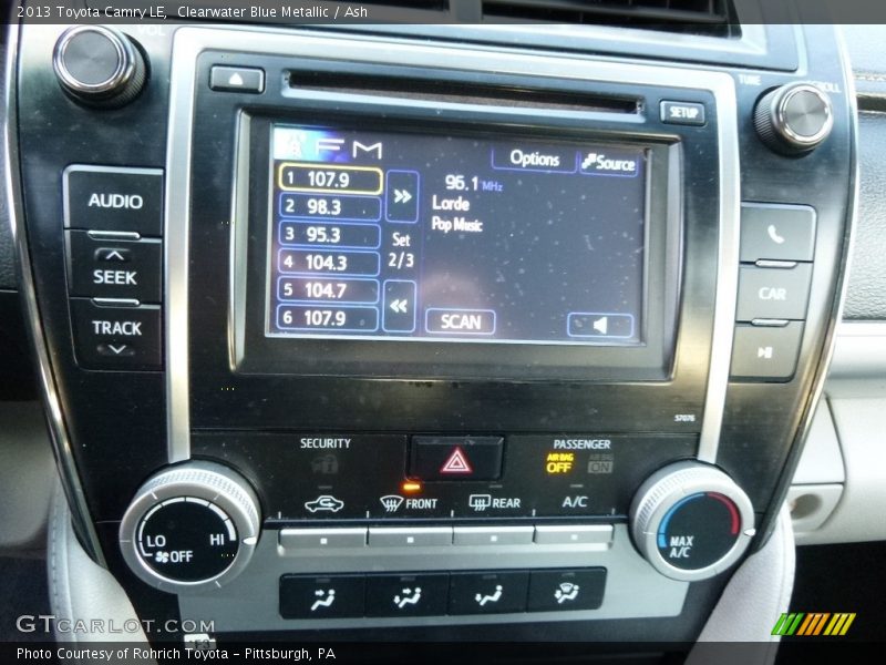 Clearwater Blue Metallic / Ash 2013 Toyota Camry LE