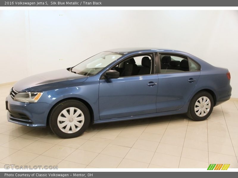 Silk Blue Metallic / Titan Black 2016 Volkswagen Jetta S