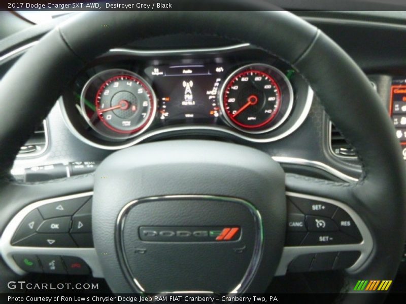 Destroyer Grey / Black 2017 Dodge Charger SXT AWD