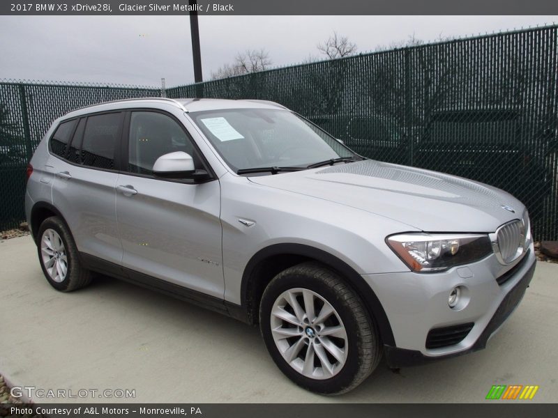 Glacier Silver Metallic / Black 2017 BMW X3 xDrive28i