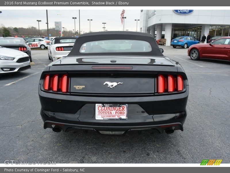 Shadow Black / Ebony 2016 Ford Mustang EcoBoost Premium Convertible