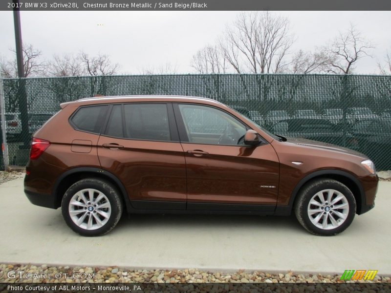 Chestnut Bronze Metallic / Sand Beige/Black 2017 BMW X3 xDrive28i