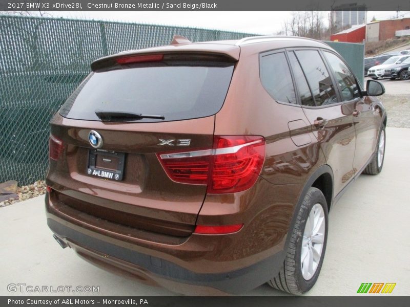 Chestnut Bronze Metallic / Sand Beige/Black 2017 BMW X3 xDrive28i