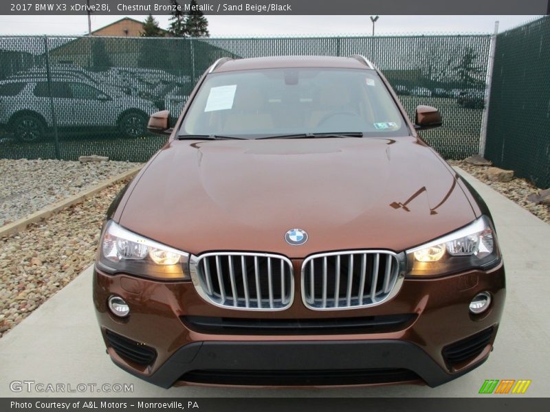 Chestnut Bronze Metallic / Sand Beige/Black 2017 BMW X3 xDrive28i
