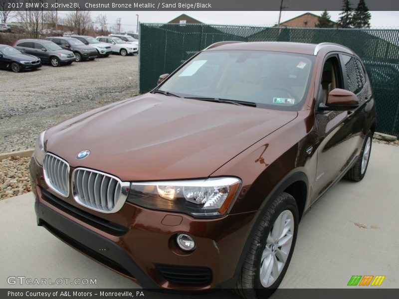 Chestnut Bronze Metallic / Sand Beige/Black 2017 BMW X3 xDrive28i