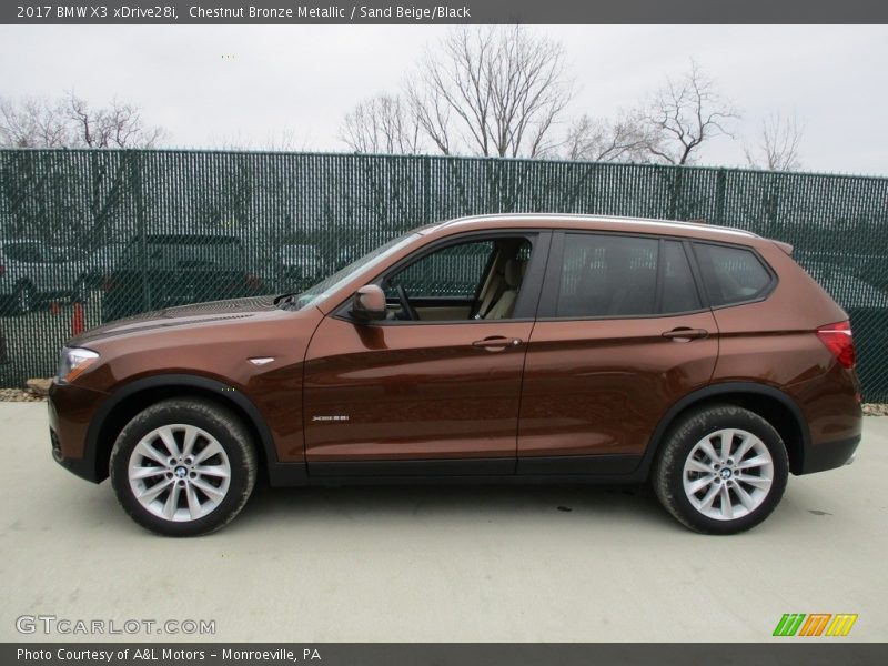 Chestnut Bronze Metallic / Sand Beige/Black 2017 BMW X3 xDrive28i