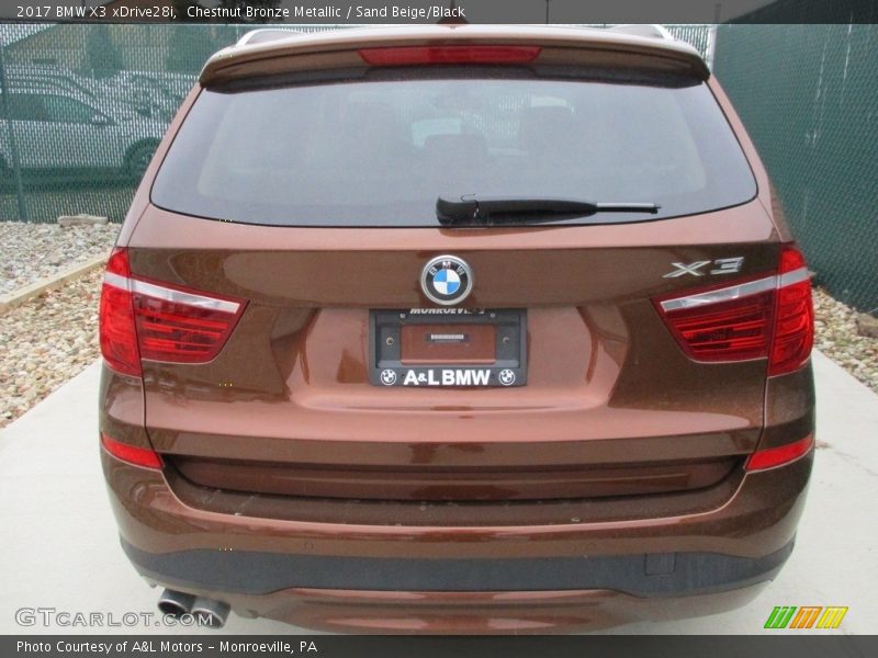 Chestnut Bronze Metallic / Sand Beige/Black 2017 BMW X3 xDrive28i
