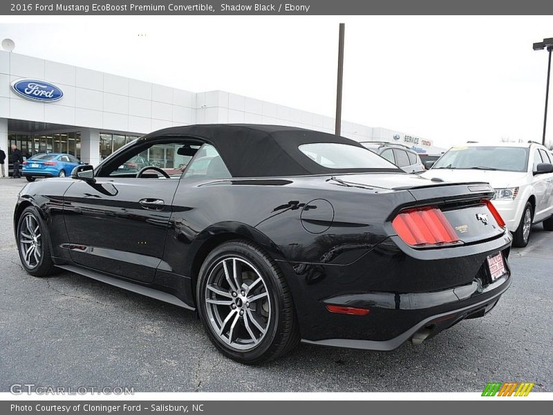 Shadow Black / Ebony 2016 Ford Mustang EcoBoost Premium Convertible