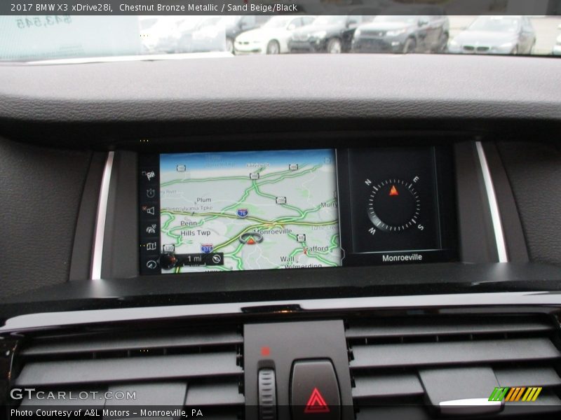 Chestnut Bronze Metallic / Sand Beige/Black 2017 BMW X3 xDrive28i