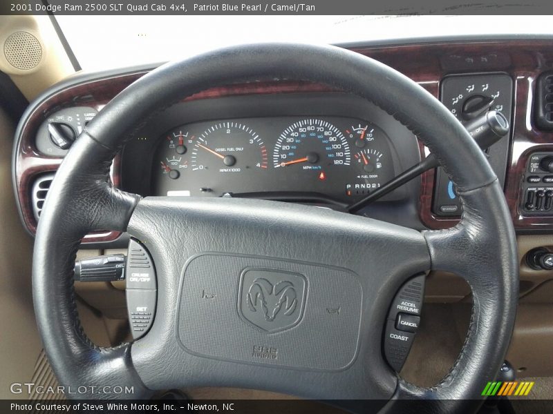 Patriot Blue Pearl / Camel/Tan 2001 Dodge Ram 2500 SLT Quad Cab 4x4