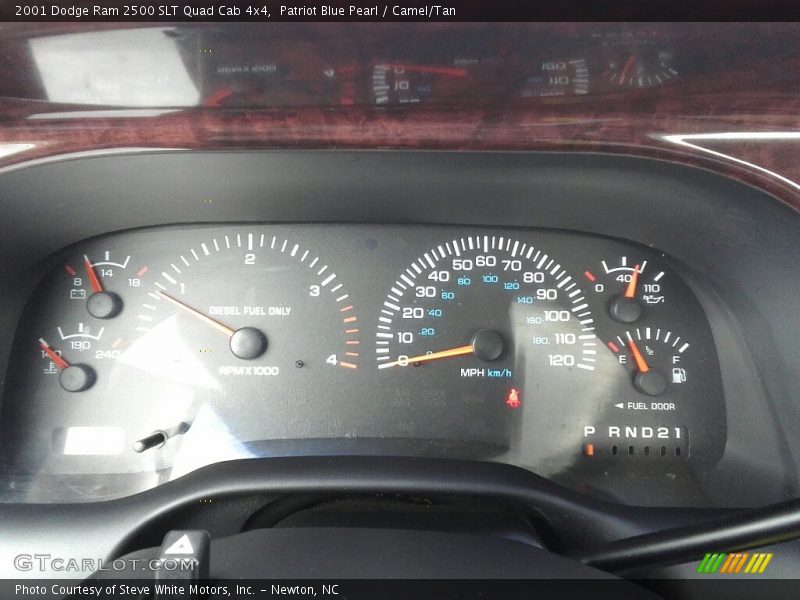 Patriot Blue Pearl / Camel/Tan 2001 Dodge Ram 2500 SLT Quad Cab 4x4