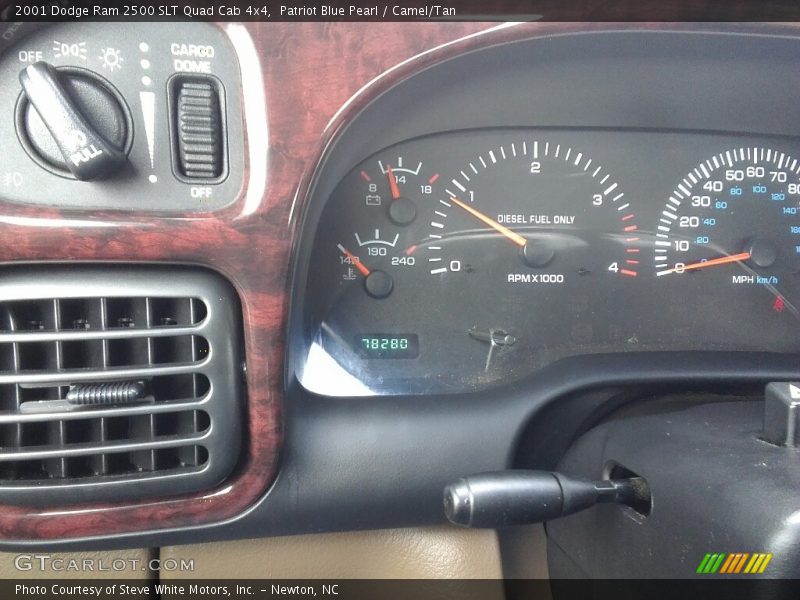 Patriot Blue Pearl / Camel/Tan 2001 Dodge Ram 2500 SLT Quad Cab 4x4