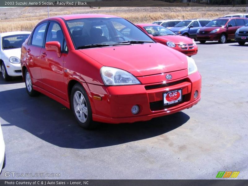 Racy Red / Black 2003 Suzuki Aerio S Sedan