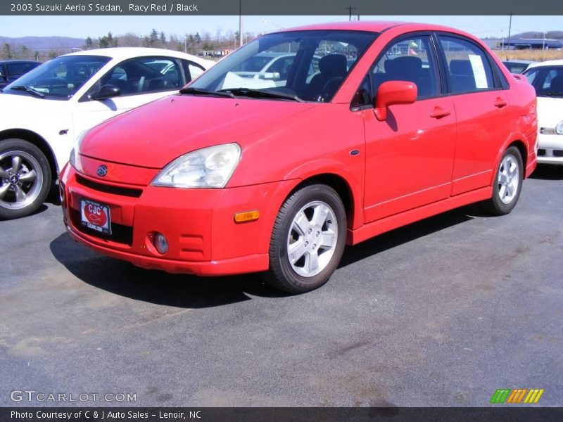 Racy Red / Black 2003 Suzuki Aerio S Sedan