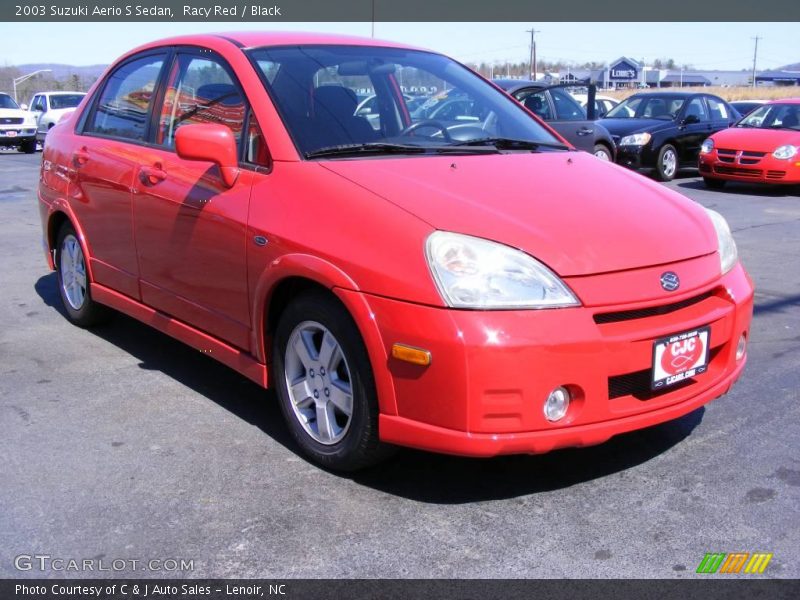 Racy Red / Black 2003 Suzuki Aerio S Sedan