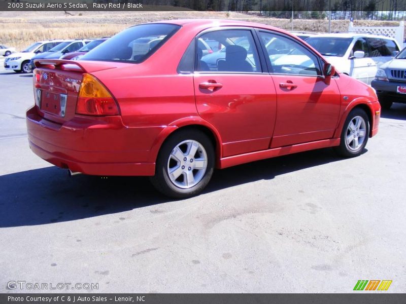 Racy Red / Black 2003 Suzuki Aerio S Sedan