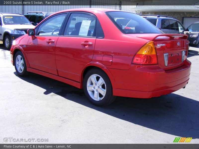 Racy Red / Black 2003 Suzuki Aerio S Sedan