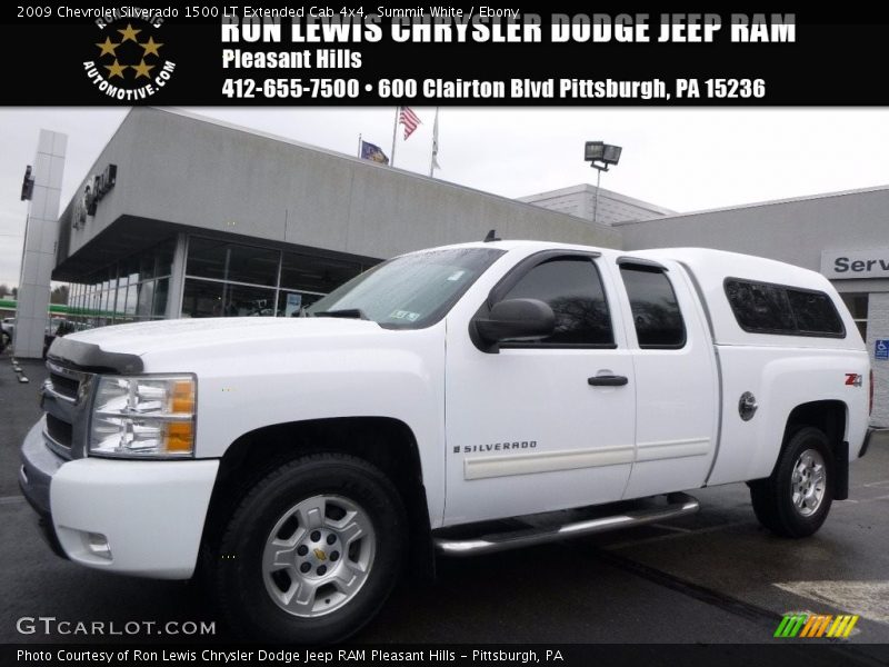 Summit White / Ebony 2009 Chevrolet Silverado 1500 LT Extended Cab 4x4