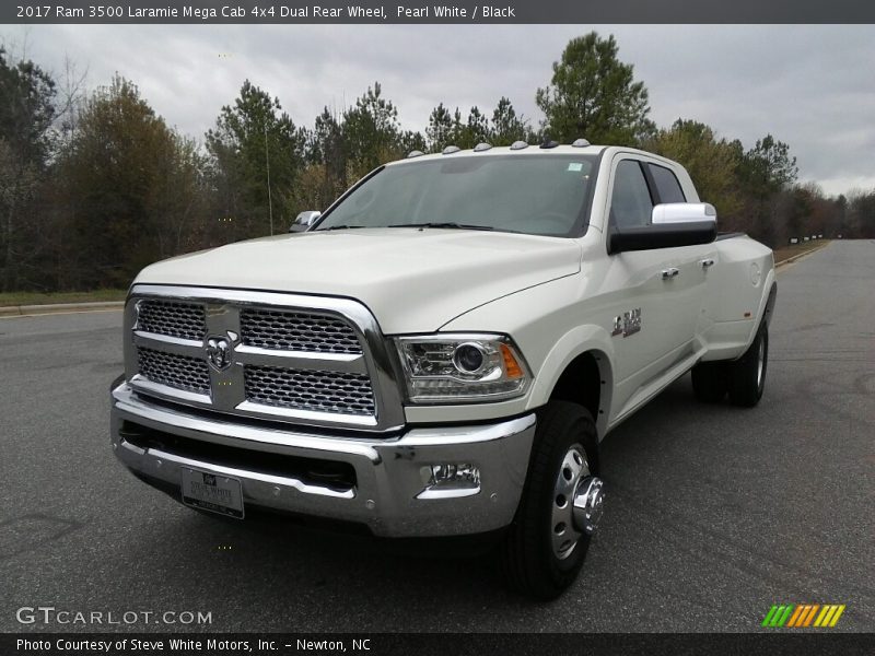 Pearl White / Black 2017 Ram 3500 Laramie Mega Cab 4x4 Dual Rear Wheel